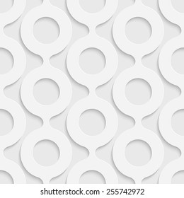 Seamless Circle Pattern. Vector Soft Background. Regular White Texture