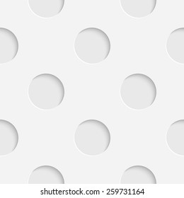 Seamless Circle Pattern. Vector Soft Background. Regular White Texture