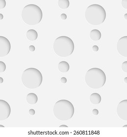 Seamless Circle Pattern. Vector Soft Background. Regular White Texture