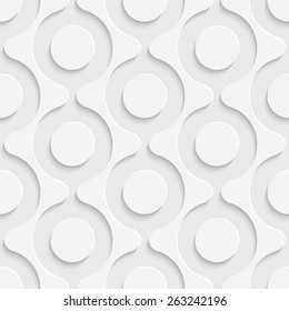 Seamless Circle Pattern. Vector Soft Background. Regular White Texture