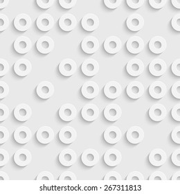 Seamless Circle Pattern. Vector Soft Background. Regular White Texture