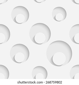 Seamless Circle Pattern. Vector Soft Background. Regular White Texture