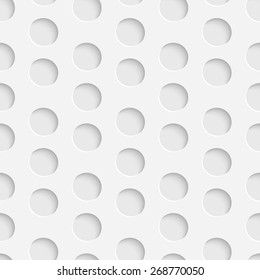 Seamless Circle Pattern. Vector Soft Background. Regular White Texture