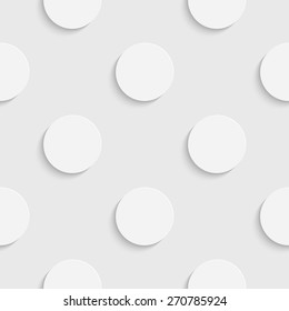 Seamless Circle Pattern. Vector Soft Background. Regular White Texture