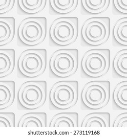 Seamless Circle Pattern. Vector Soft Background. Regular White Texture