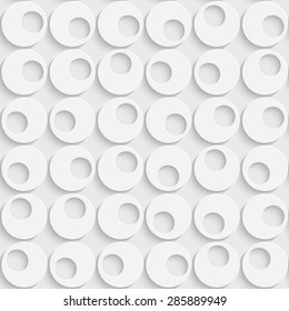 Seamless Circle Pattern. Vector Soft Background. Regular White Texture