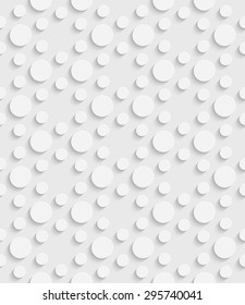 Seamless Circle Pattern. Vector Soft Background. Regular White Texture