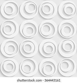 Seamless Circle Pattern. Vector Soft Background. Regular White Texture