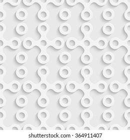 Seamless Circle Pattern. Vector Soft Background. Regular White Texture