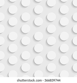 Seamless Circle Pattern. Vector Soft Background. Regular White Texture