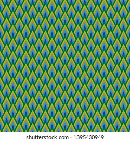 Seamless Circle Peacock feathers lines stripes vector background, abstract pattern. Leaf plants design elements for wrapping paper, background, surface texture and fill. Vector illustration