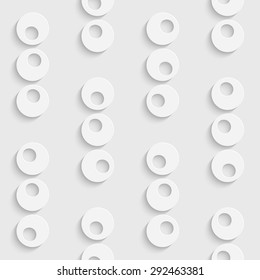 Seamless Circle and Ring Pattern. Vector Soft Background. Regular White Texture