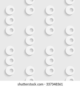 Seamless Circle and Ring Pattern. Vector Soft Background. Regular White Texture