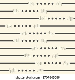 Seamless Circle and Stripe Pattern. Abstract Monochrome Background