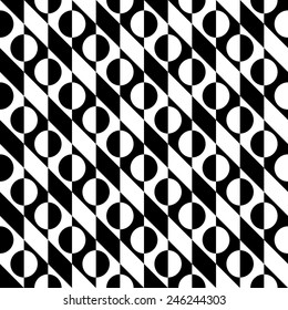Seamless Circle and Stripe Pattern. Vector Regular Texture