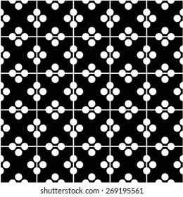 Seamless circle and stripe pattern. Vector geometric background. Regular monochrome texture