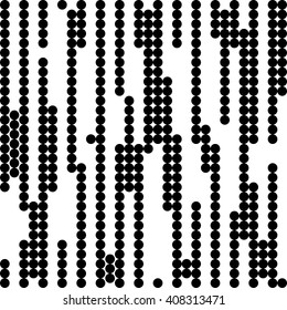 Seamless Circle and Vertical Stripe Design. Vector Regular Black and White Texture. Geometric Line Background. Wrapping Paper Minimal Pattern. Abstract Chaotic Wallpaper
