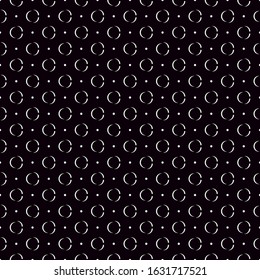 Seamless circles, curves pattern. Rounds ornament. Dots image. Tribal backdrop. Geometric vector. Dotted background. Polka dot motif. Ethnic textile print, abstract wallpaper, digital folk design
