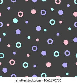 Seamless circles and  dots abstract background. Modern stylish texture. 