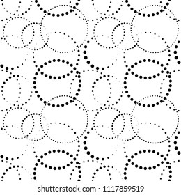 Seamless circles dotted pattern. Abstract vector minimalist background. Modern ornament. Simple circular wallpaper.