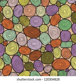 Seamless circles hand-drawn pattern, circles background.