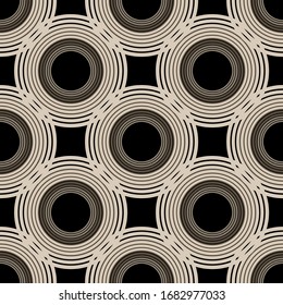 Círculos impecables sobre fondo negro. Estilo retro.