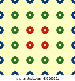 Seamless circles pattern. Abstract repeated color spheres background. Vector illustration