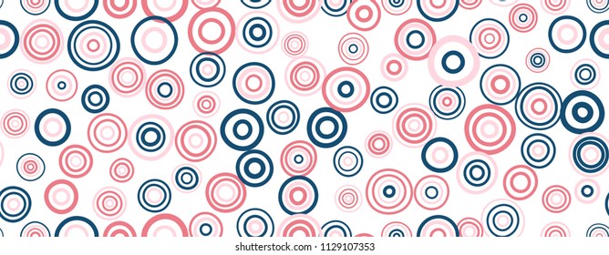 Seamless circles pattern. Vector repeating texture.