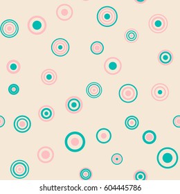Seamless circles pattern. Vector repeating texture.