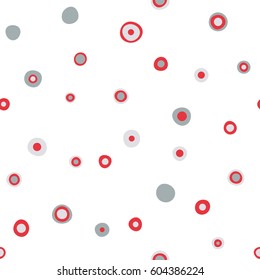 Seamless circles pattern with white background. Vector repeating texture.