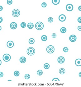 Seamless circles pattern with white background. Vector repeating texture.
