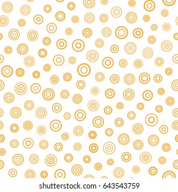 Seamless circles pattern with white background. Vector repeating texture.