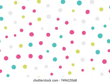 Seamless circles pattern with white background. Vector repeating texture.