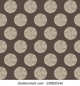 Seamless circles stump pattern, vector brown illustration