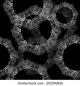 Seamless circles and tree branches. Vector