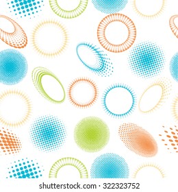 Seamless Circles Vector Pattern Texture . Halftone Dots