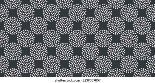 Seamless circles from white stars. Pattern for video games, wallpapers, seamless design of notebooks, pillows and other interiors.