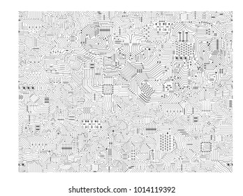 seamless circuit pattern or circuit board background vector illustration
