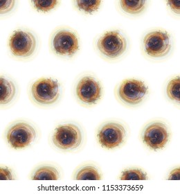 Seamless Circular Abstract Watercolor Background Pattern Paint Dots Eye Pupil
