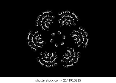 círculo circular sin costuras Arte de flor de gradiente de color blanco y negro kaleidoscopo. patrón de adorno tradicional indonesio tenun batik étnico dayak para anuncios de papel pintado fondo 