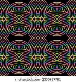 Seamless circular circle eliptical elips modern line art pattern for background 