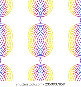 Seamless circular circle eliptical elips modern line art pattern for background 