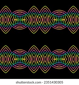 Seamless circular circle eliptical elips modern line art pattern for background 