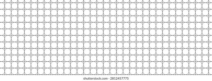 Seamless circular grid line pattern, Black and white geometric circle design, Minimalist repeating sphere texture, Abstract wireframe grid background