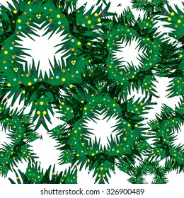 Seamless circular knitting pattern from green Christmas trees