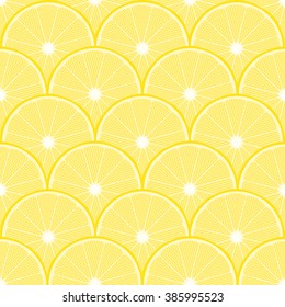 Seamless Circular Lemon Citrus Pattern Background
