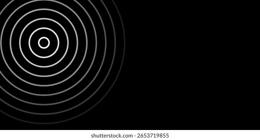 Fundo de onda de rádio padrão de linhas circulares contínuo, fundo de ilustração de onda de rádio.