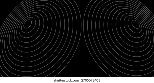 Fundo de onda de rádio padrão de linhas circulares contínuo, fundo de ilustração de onda de rádio.