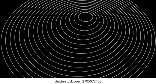 Fondo de onda de radio de patrón de líneas circulares sin fisuras, fondo de ilustración de onda de radio.