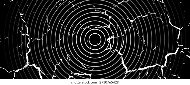 Fondo de onda de radio de patrón de líneas circulares sin fisuras, fondo de ilustración de onda de radio.